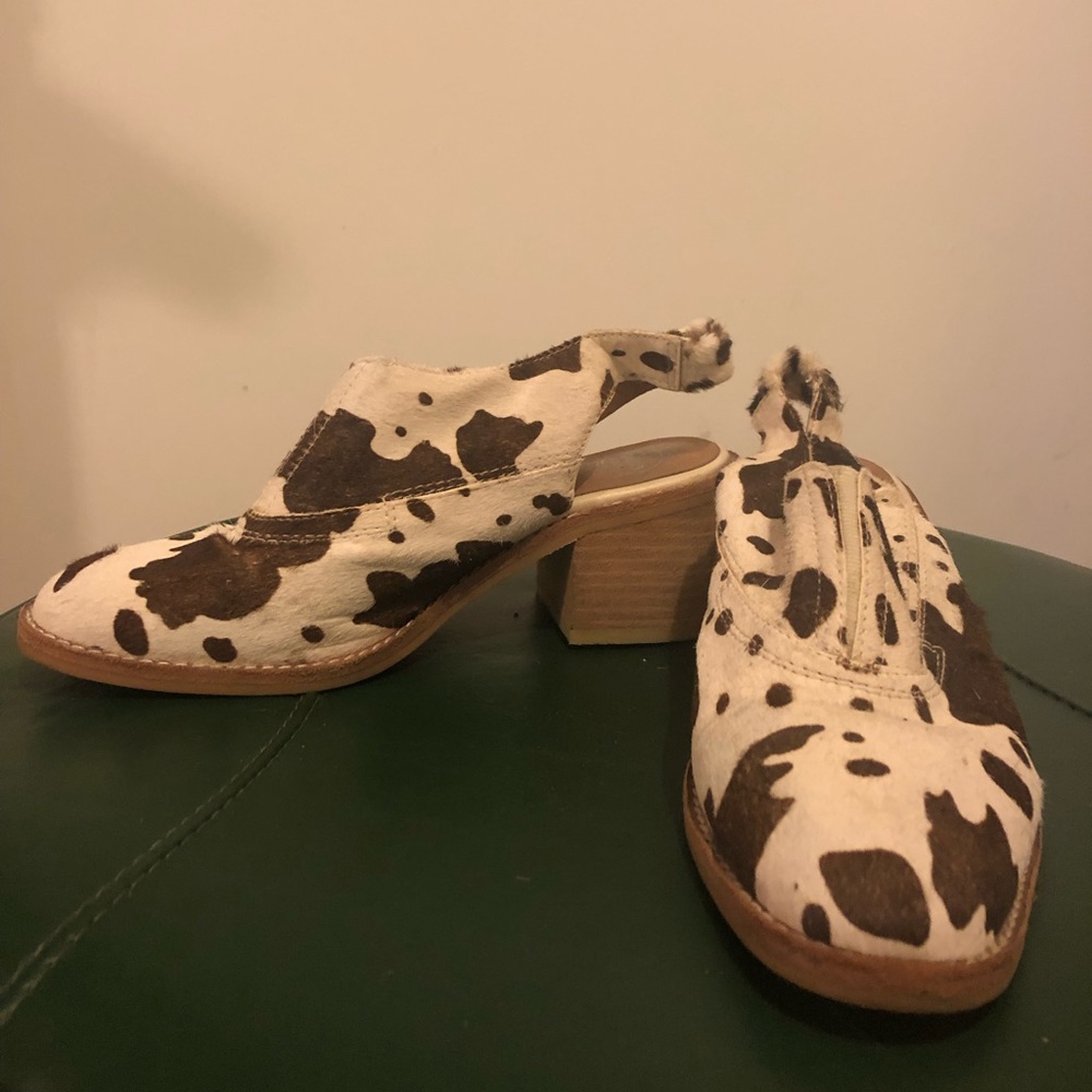 Animal Print Pony Hair Heeled Mules